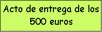 Cuadro de texto: Acto de entrega de los 500 euros 